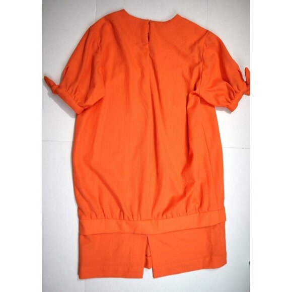 VINTAGE WOMEN'S BRIGHT ORANGE DROP WAIST DRESS - SIZE XL - Picture 5 of 5